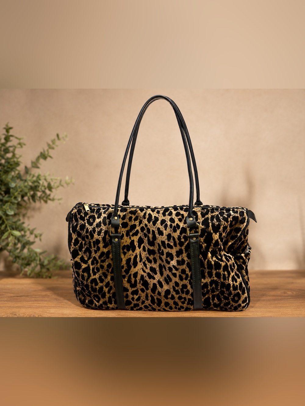 Gloria Rae Leopard Print Weekender Duffel Bag Overnight Travel Tote - Picture 2 of 9